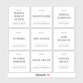 厨房ミニマル食器用食品保管団体や組織 シール (シート)