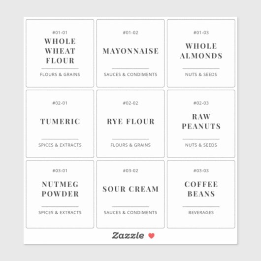 厨房ミニマル食器用食品保管団体や組織 シール (シート)