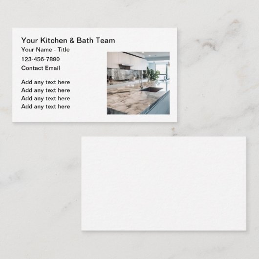 厨房及び風呂の改装業務 名刺 (正面/裏面)