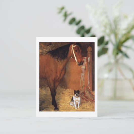 厩舎で馬の犬エドガー・ガスのはがき ポストカード (スタンド正面)