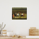 厩舎と有名な二頭のランニング馬が所有している ポスター (キッチン)