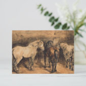 厩舎に三頭の馬 カード (スタンド正面)