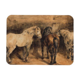 厩舎に三頭の馬 マグネット