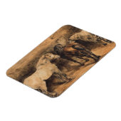 厩舎に三頭の馬 マグネット (左側)