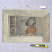 厩舎に2頭の牛（Eric Ravilious著） 薄葉紙 (クラフト)