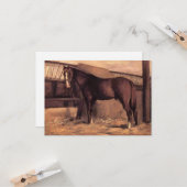 厩舎の赤みを帯びた馬馬 カード (正面/裏面インサイチュ)