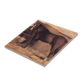 厩舎の赤みを帯びた馬馬 タイル (側面)