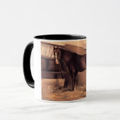 厩舎の赤みを帯びた馬馬 マグカップ (正面左)