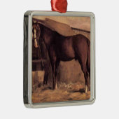 厩舎の赤みを帯びた馬馬 メタルオーナメント (右)