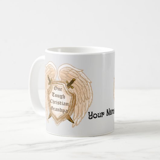 厳しいキリスト教のおじいちゃんマグ コーヒーマグカップ (正面左)