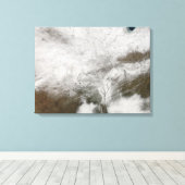 厳しい冬の嵐の衛星観測 キャンバスプリント (インサイチュ (ウッドフロア))