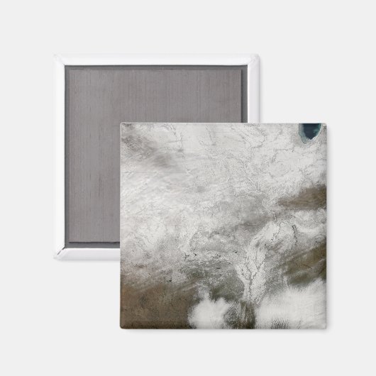 厳しい冬の嵐の衛星観測 マグネット (正面/裏面)