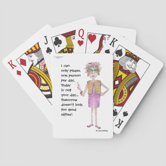 厳しい女警告は彼女が喜ぶ懸命だ トランプ (裏面)