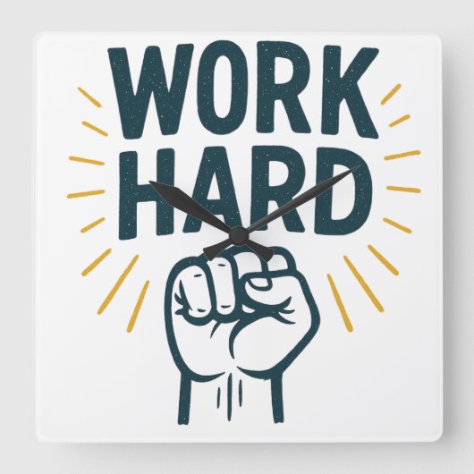 厳しい強欲の追求 スクエア壁時計 (正面)