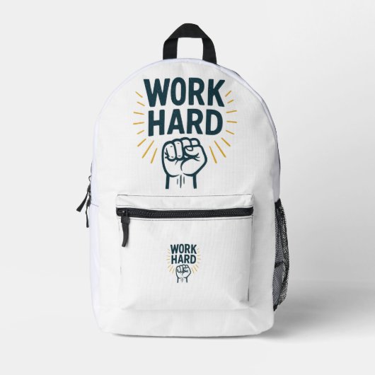 厳しい強欲の追求 プリントバックパック (正面)