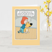 厳しい時に余分な犬の毛 カード (黄色い花)