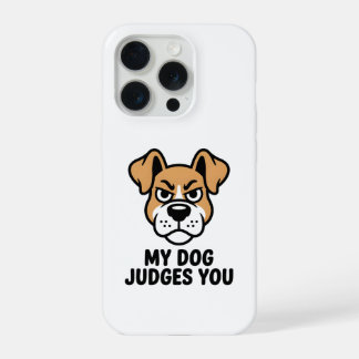 厳しい犬の顔 ボールド サラシックな引用 iPhone 15 PROケース