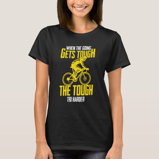 厳しい自転車が走る時の自転車ロック Tシャツ (正面)