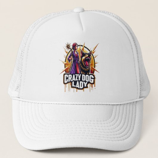 厳し熱狂するい看守の犬を連れた犬の女性 キャップ (正面)