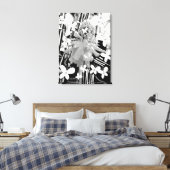 厳密に黒と白のガラス疑問に思の花 キャンバスプリント (インサイチュ (寝室))