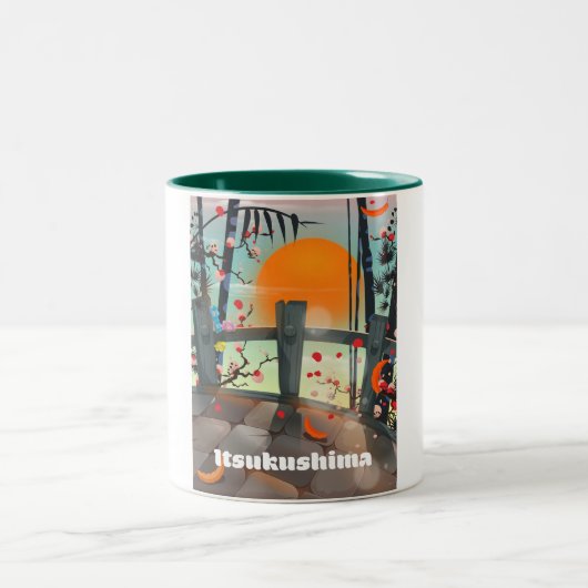 厳島日本旅行ポスター ツートーンマグカップ (中央)