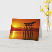 厳島神社大鳥居宮島 カード (黄色い花)