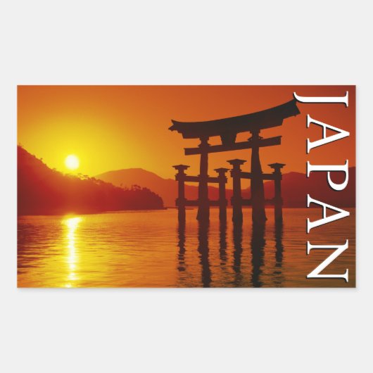 厳島神社大鳥居 |宮島，日本 長方形シール (正面)