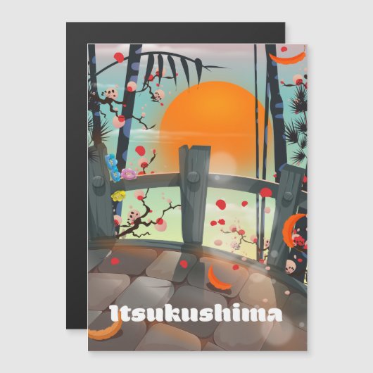厳島 日本 旅行ポスター (正面/裏面)