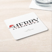 厳粛なギフト、しらふのクリスマスパーティー スクエアペーパーコースター (アングル)