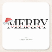 厳粛なギフト、しらふのクリスマスパーティー スクエアペーパーコースター (正面)