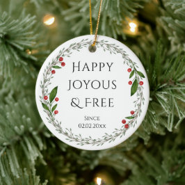 厳粛なスローガンカスタムの日付、しらふのクリスマスギフト セラミックオーナメント