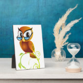 厳粛なフクロウ フォトプラーク (側面)