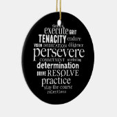 厳粛な言葉アート強い女性の男性が達成 セラミックオーナメント (右)