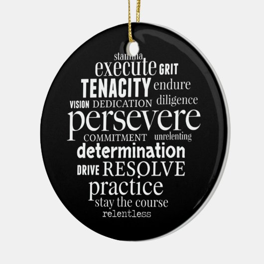 厳粛な言葉アート強い女性の男性が達成 セラミックオーナメント (左)