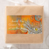 厳粛にイーグルが昇る太陽のラベルに向かって上昇 ラベル (インサイチュ)