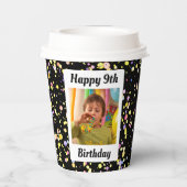 厳粛に黒い誕生日パーティカスタマイズ可能な写真 紙コップ (裏面)
