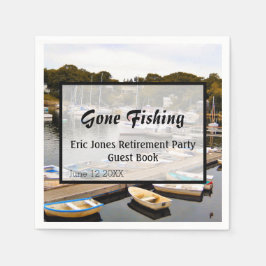 去った魚釣りの退職パーティー スタンダードカクテルナプキン