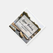 去った魚釣りの退職パーティー スタンダードカクテルナプキン (角)