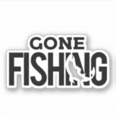 去った魚釣りアウトドアダイカットシールデカール シール (正面)