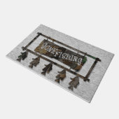 去った魚釣りサインマット、漁師ギフト ドアマット (アングル)