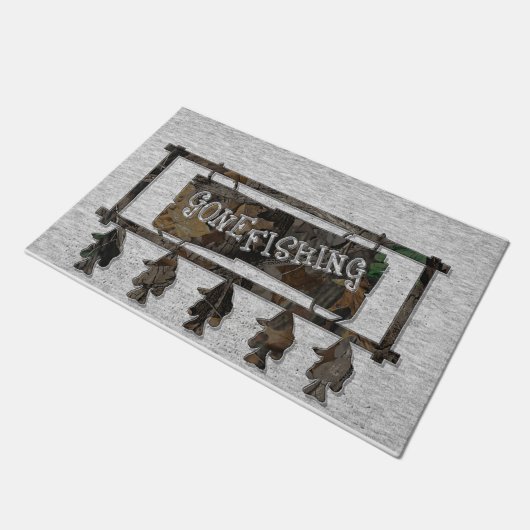 去った魚釣りサインマット、漁師ギフト ドアマット (アングル)