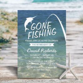 去った魚釣りビーチ退職パーティー 招待状