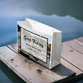 去った魚釣り退職 ラージペーパーバッグ