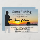 去った魚釣り退職 招待状 (正面/裏面)