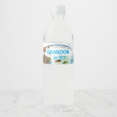 去った魚釣りO-fishをテーマにした誕生日 ペットボトルラベル (正面)