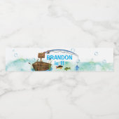 去った魚釣りO-fishをテーマにした誕生日 ペットボトルラベル (シングルラベル)