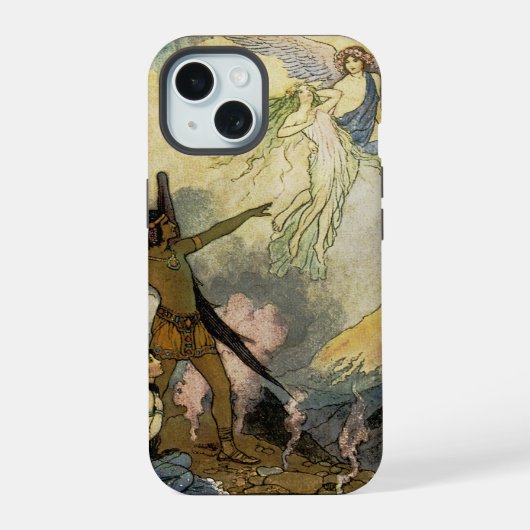 去れ、氷の精霊たち、飛べ iPhone 15ケース (裏面)
