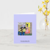 去勢された犬おもしろい漫画のノートカード カード (黄色い花)