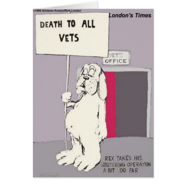 去勢された犬がギフト&ティおもしろいーを食い戻す (正面)