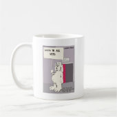 去勢された犬が反撃 おもしろいギフト&Tシャツ コーヒーマグカップ (左)